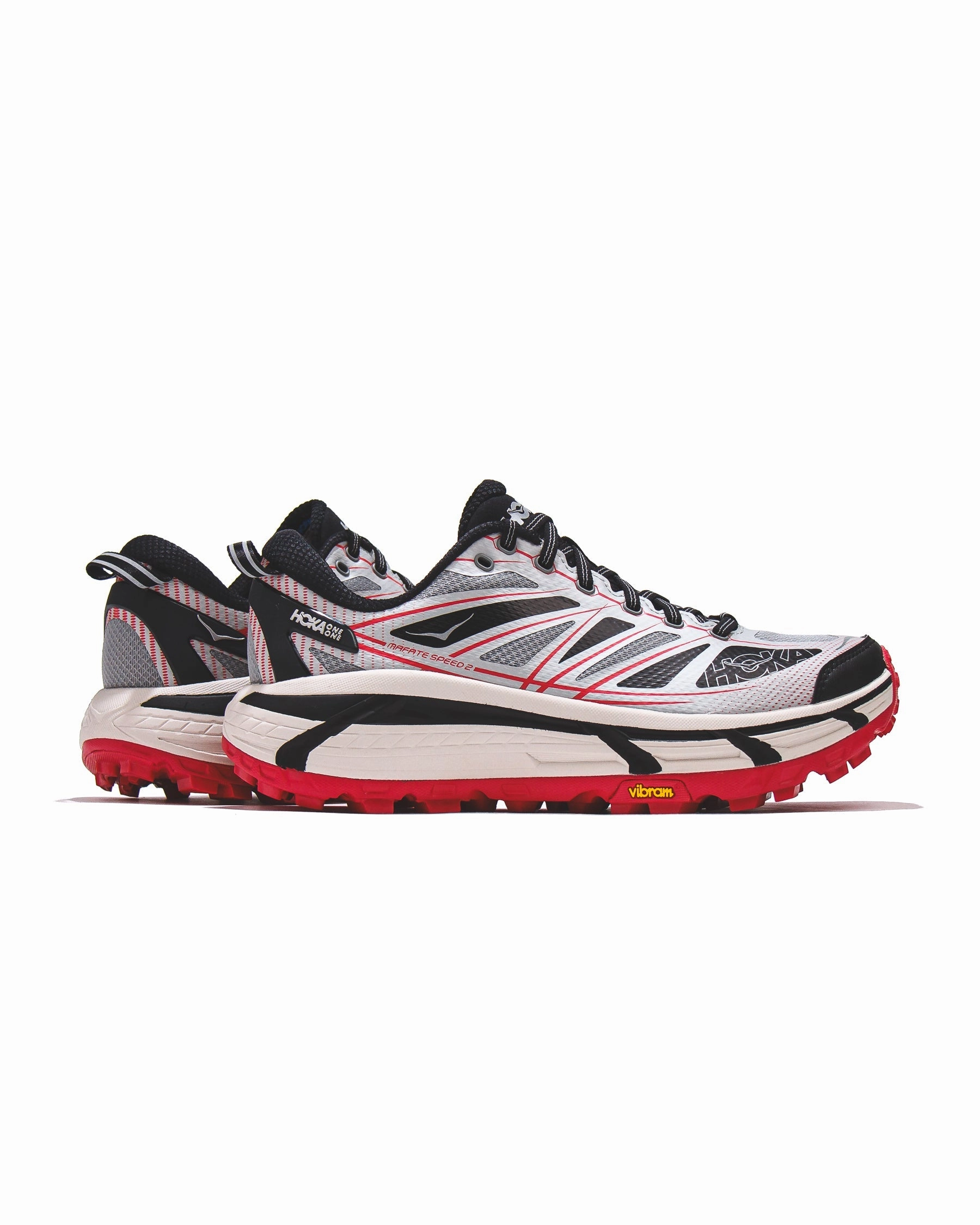 Hoka One One Unisex Mafate Speed 2 Galactic Grey Ruby Red 1126851-GTCG Hoka One One shoe close-ups