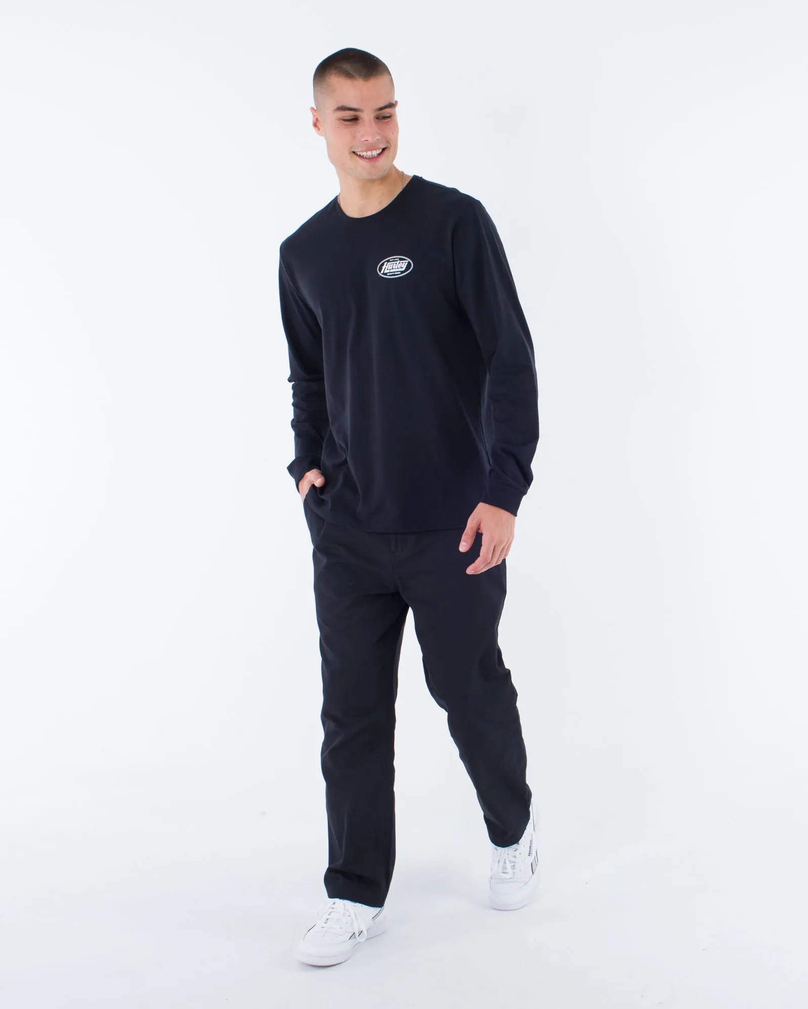 Hurley Clothing Everyday H20-Dri Oil Change Slub T-Shirt in Black