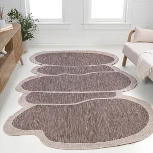 Jasper Modern Rustic Abstract Indoor/Outdoor Shaped Area Rug Jonathan Y Home