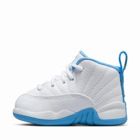 Jordan 12 Retro 'Melo' (TD) - White/University Blue Air Jordan signature sneakers