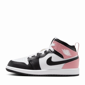 Jordan 1 Mid (PS) - White/Rust Pink Air Jordan signature sneakers
