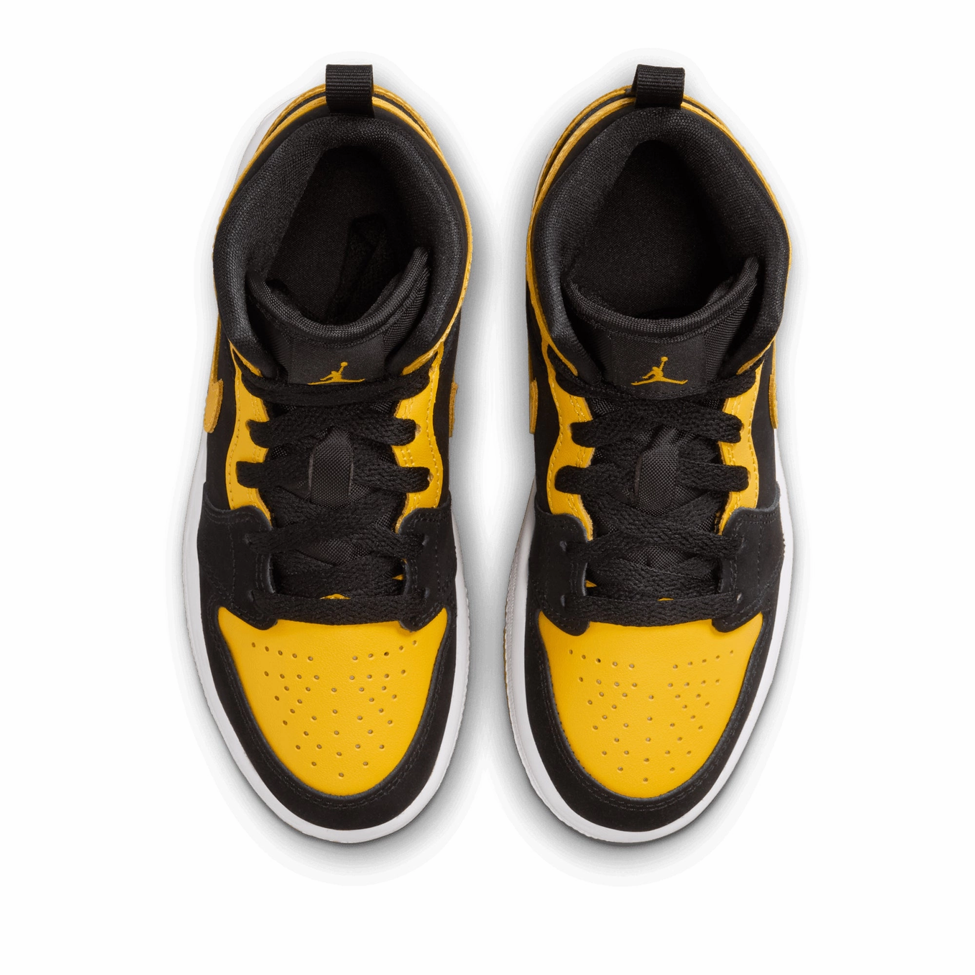 Jordan 1 Mid SE (PS) - Black/Varsity Maize Air Jordan Basketball Shoes for Performance