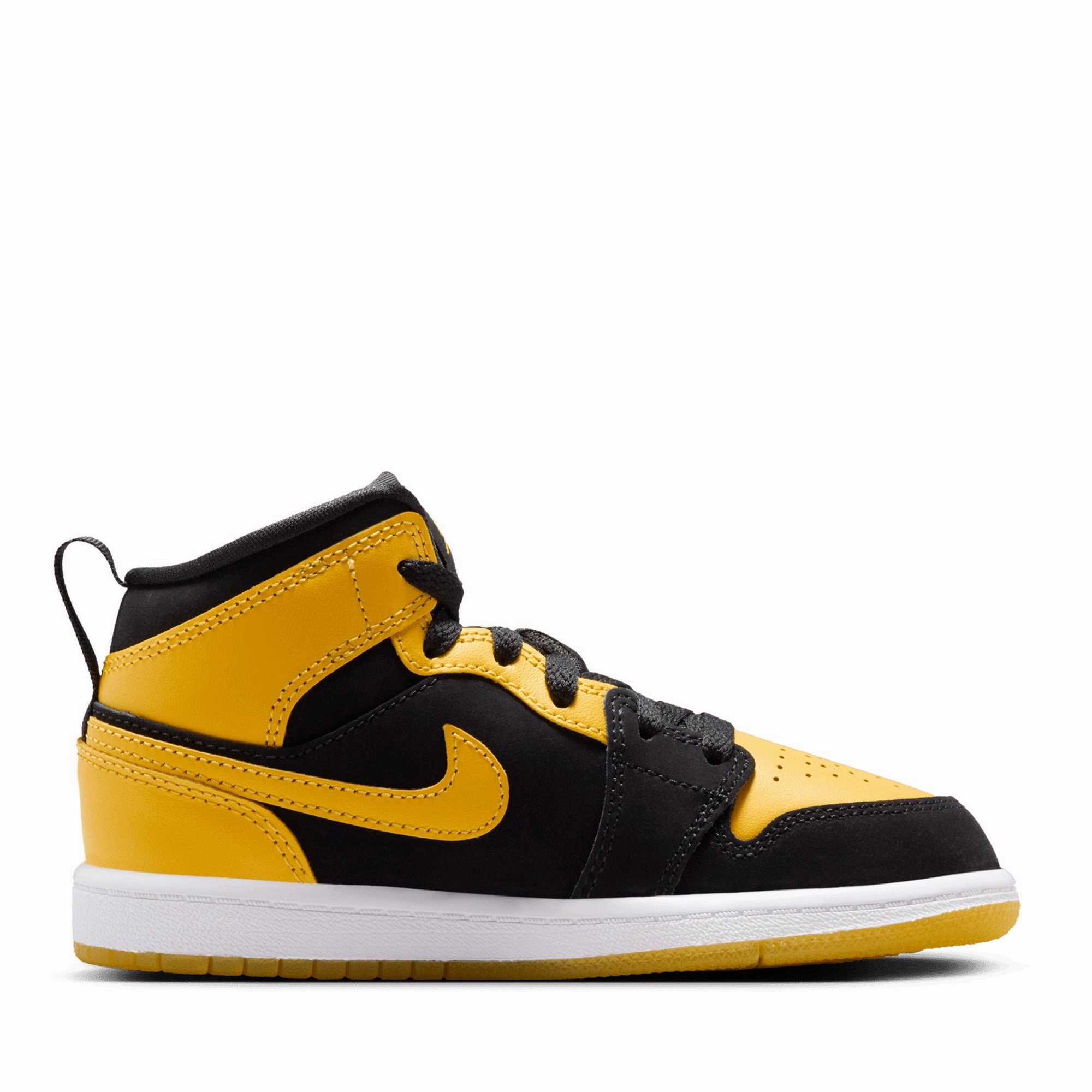 Jordan 1 Mid SE (PS) - Black/Varsity Maize Air Jordan Basketball Shoes for Performance