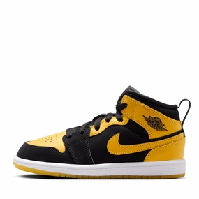 Jordan 1 Mid SE (PS) - Black/Varsity Maize Air Jordan signature sneakers