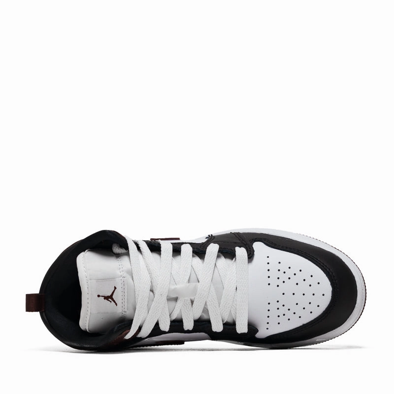 Jordan 1 Mid SE (PS) - White/Dark Pony Air Jordan Basketball Shoes for Performance