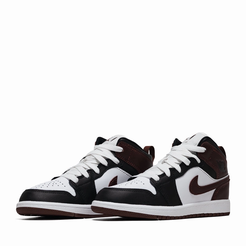 Jordan 1 Mid SE (PS) - White/Dark Pony Air Jordan Basketball Shoes for Performance