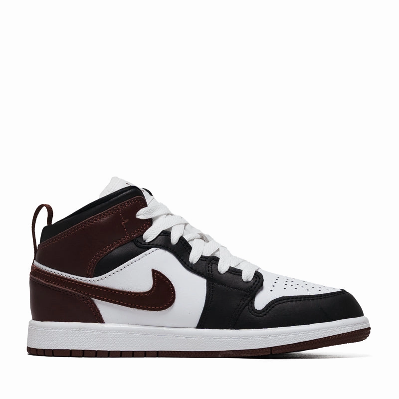 Jordan 1 Mid SE (PS) - White/Dark Pony Air Jordan Basketball Shoes for Performance