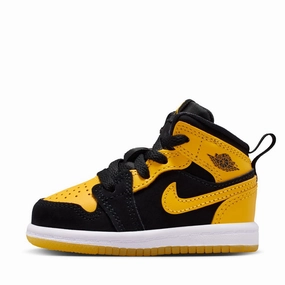 Jordan 1 Mid SE (TD) - Black/Varsity Maize Air Jordan signature sneakers