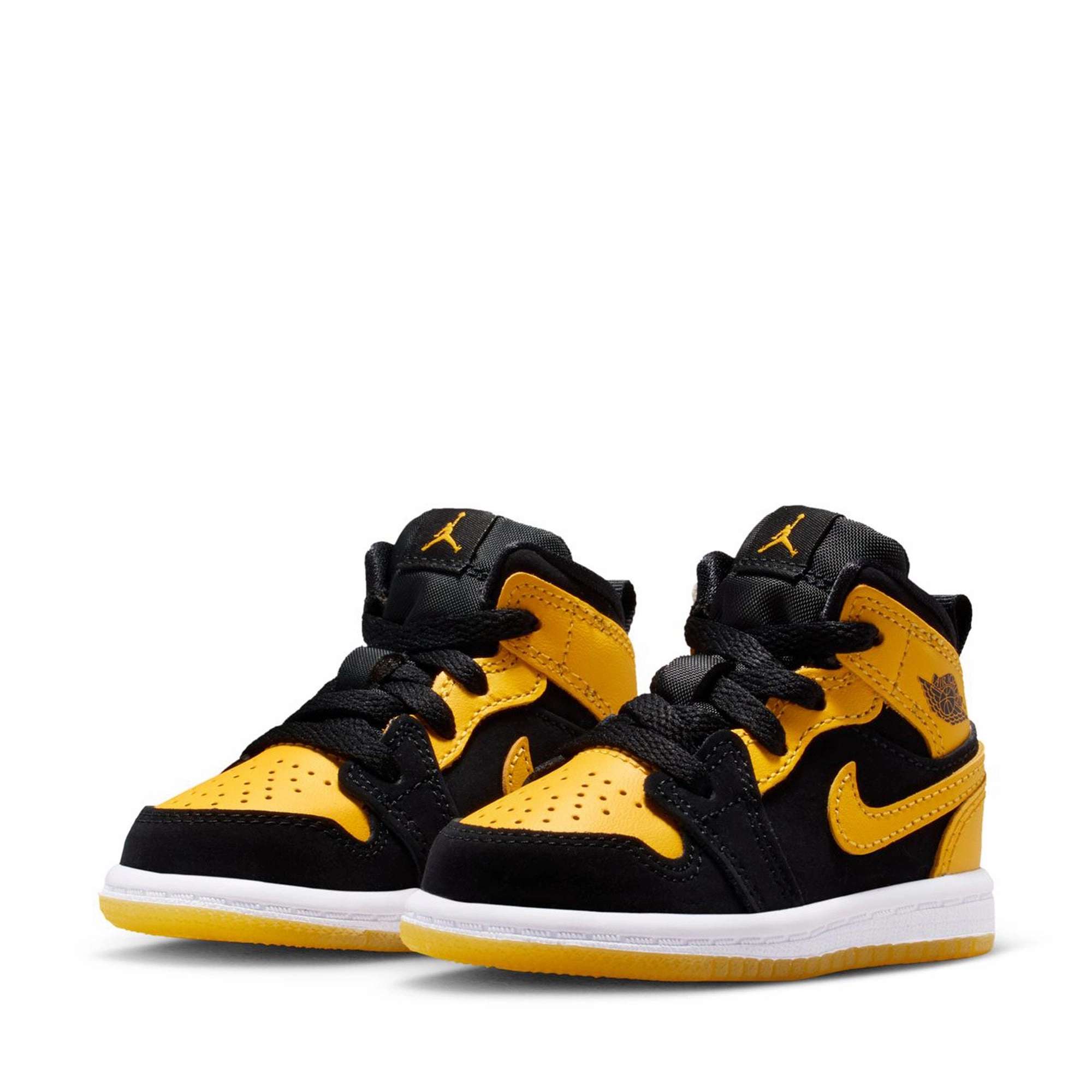 Jordan 1 Mid SE (TD) - Black/Varsity Maize Air Jordan Basketball Shoes for Performance