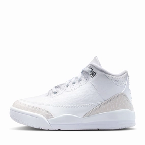 Jordan 3 Retro 'Pure Money' (PS) - White/Metallic Silver Air Jordan signature sneakers
