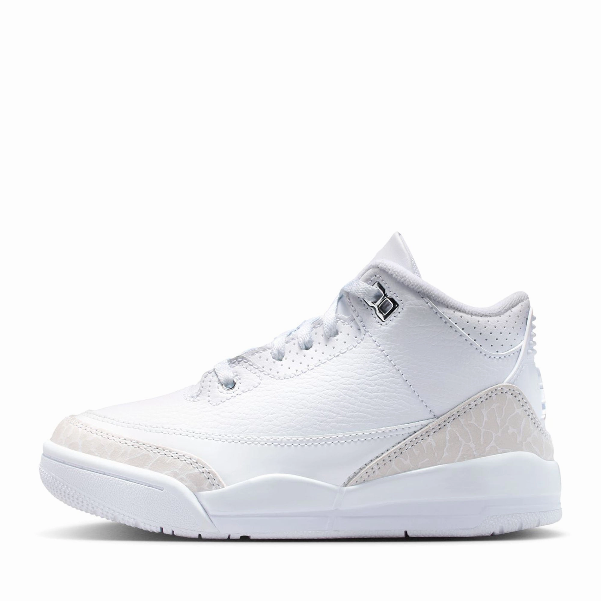 Jordan 3 Retro 'Pure Money' (PS) - White/Metallic Silver Air Jordan signature sneakers