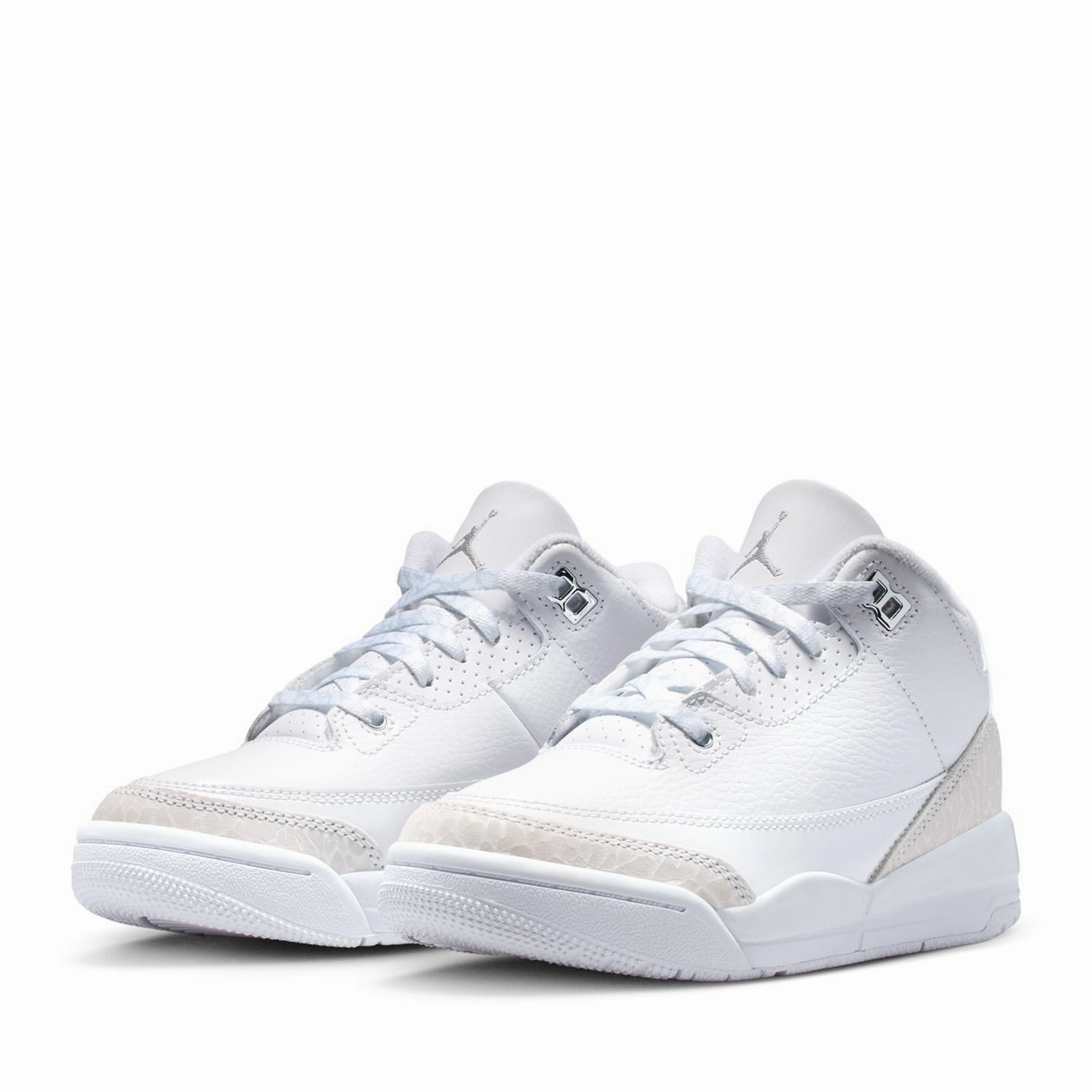 Jordan 3 Retro 'Pure Money' (PS) - White/Metallic Silver Air Jordan Basketball Shoes for Performance