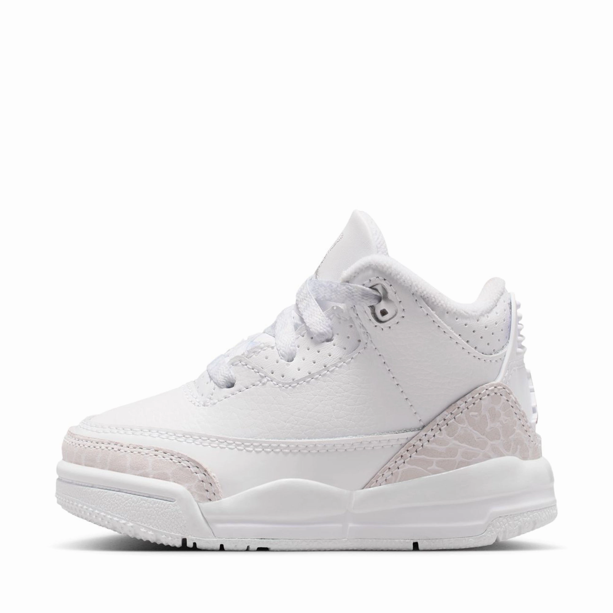 Jordan 3 Retro 'Pure Money' (TD) - White/Metallic Silver Air Jordan signature sneakers