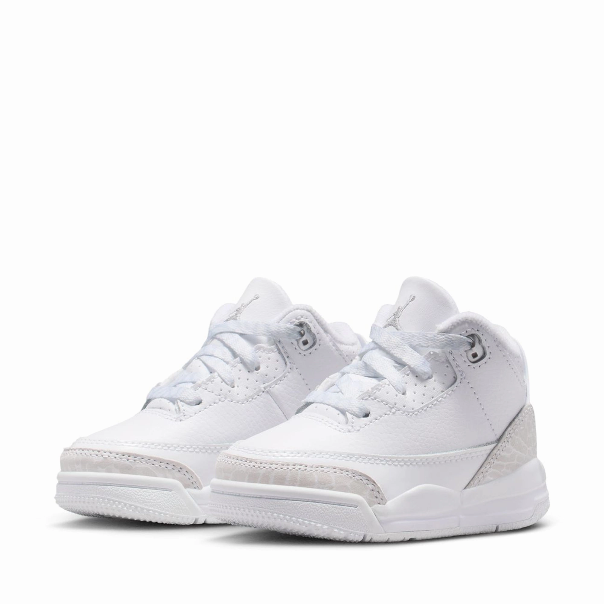 Jordan 3 Retro 'Pure Money' (TD) - White/Metallic Silver Air Jordan Basketball Shoes for Performance
