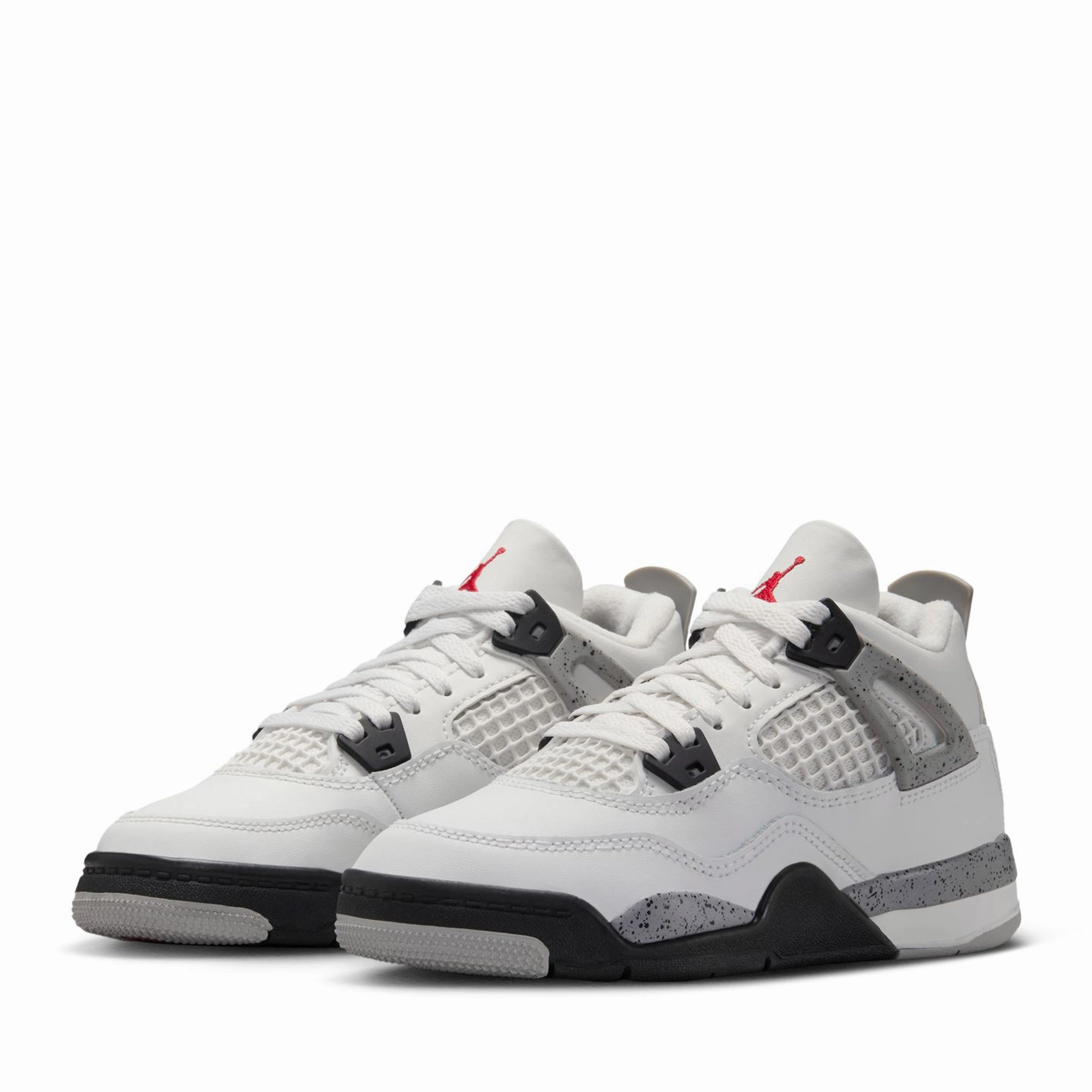Jordan 4 Retro 'White Cement' (PS) - Summit White/Fire Red Air Jordan Basketball Shoes for Performance