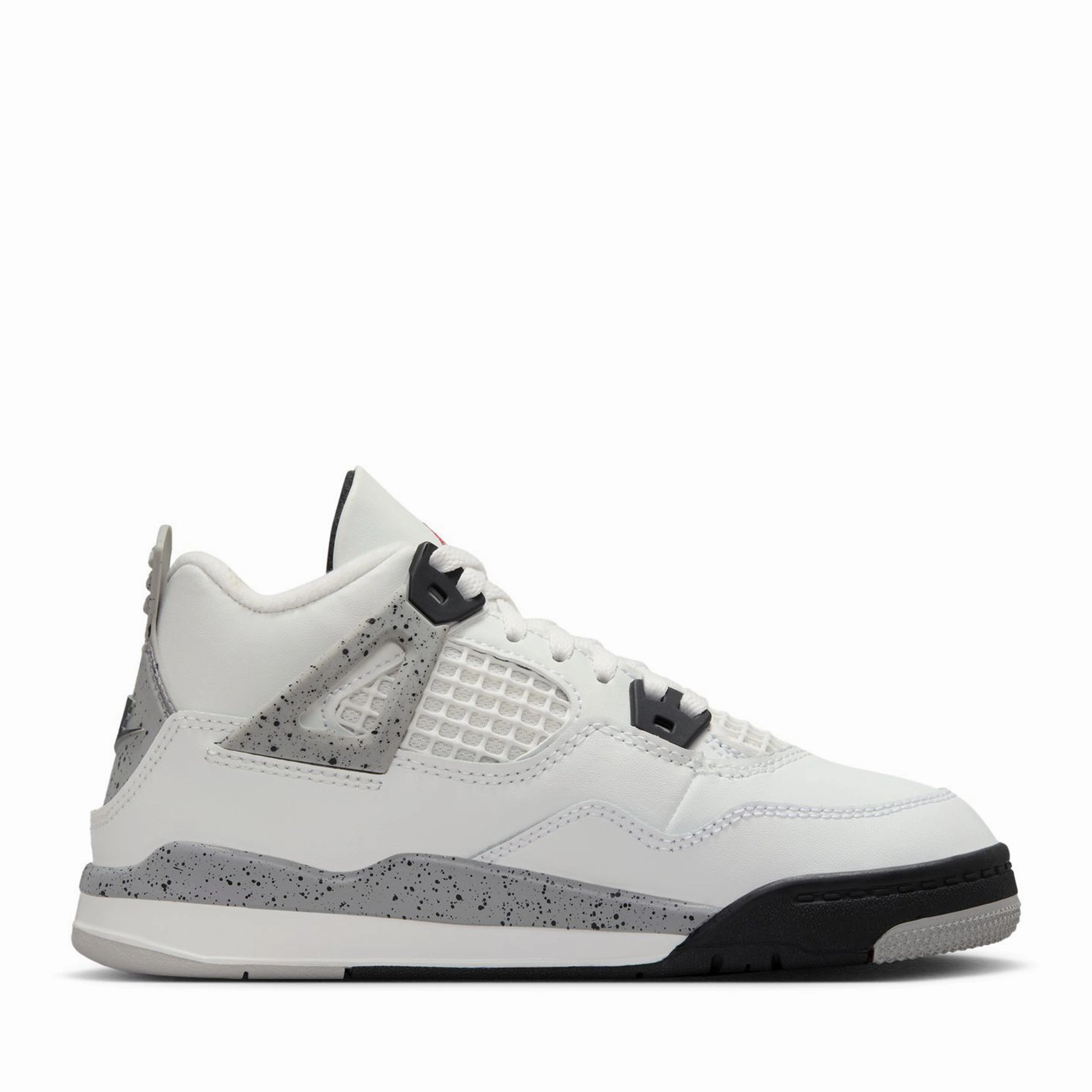 Jordan 4 Retro 'White Cement' (PS) - Summit White/Fire Red Air Jordan Basketball Shoes for Performance