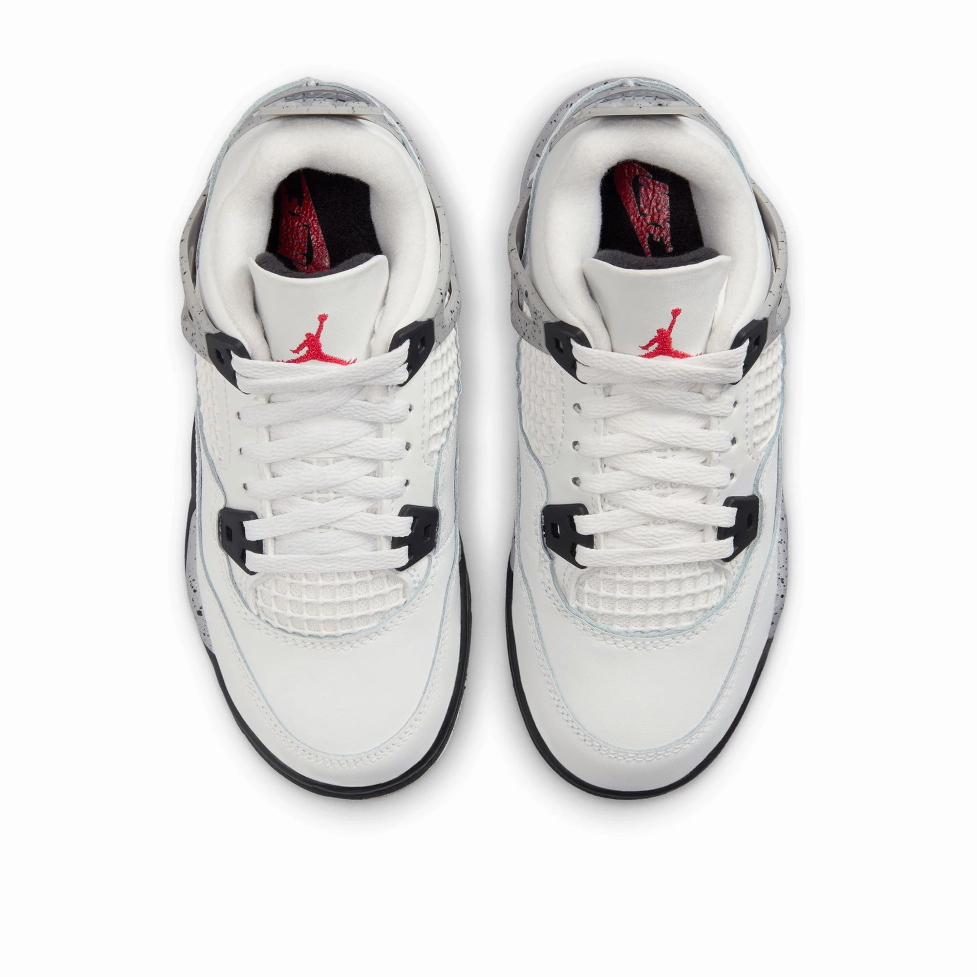 Jordan 4 Retro 'White Cement' (PS) - Summit White/Fire Red Air Jordan Basketball Shoes for Performance