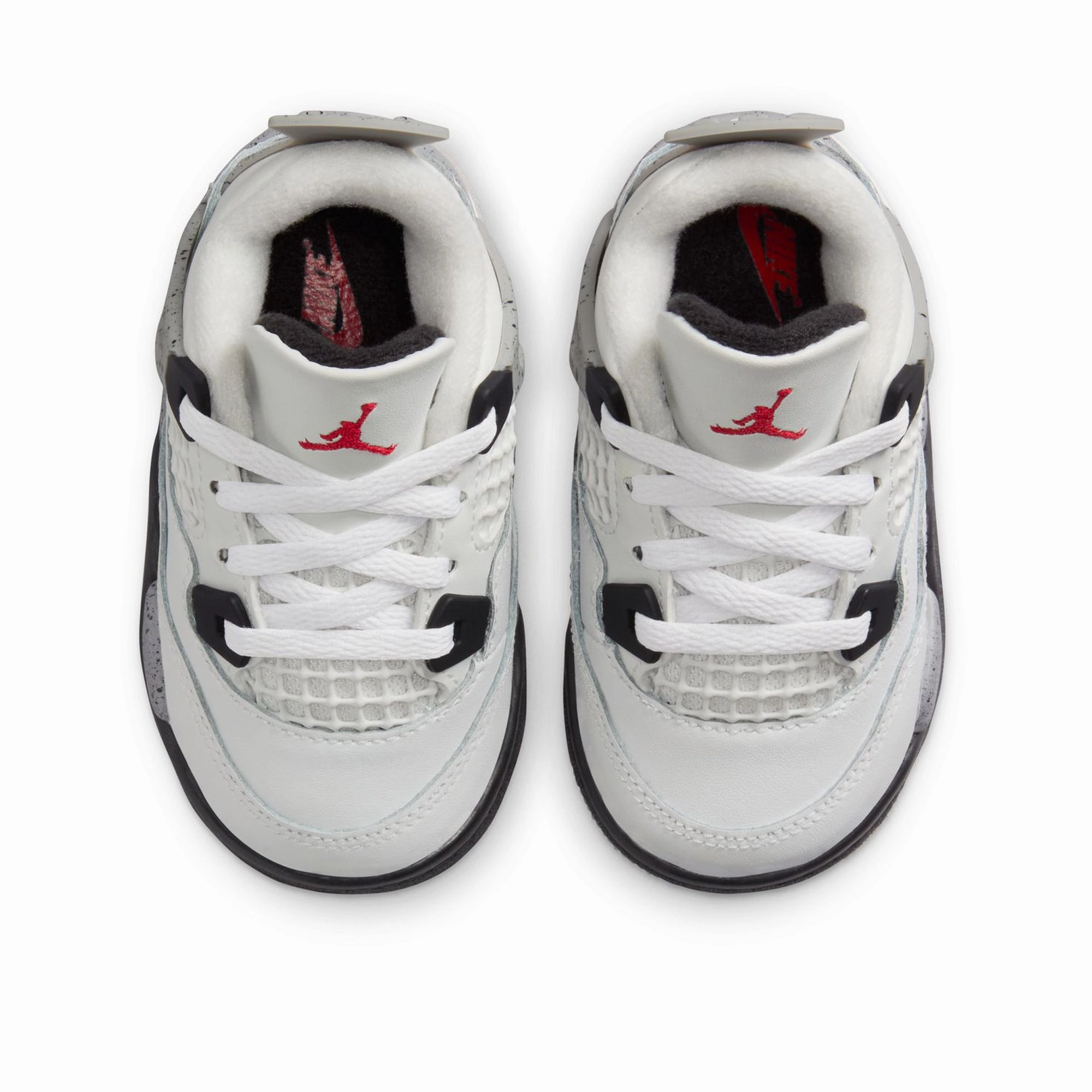 Jordan 4 Retro 'White Cement' (TD) - Summit White/Fire Red Air Jordan Basketball Shoes for Performance