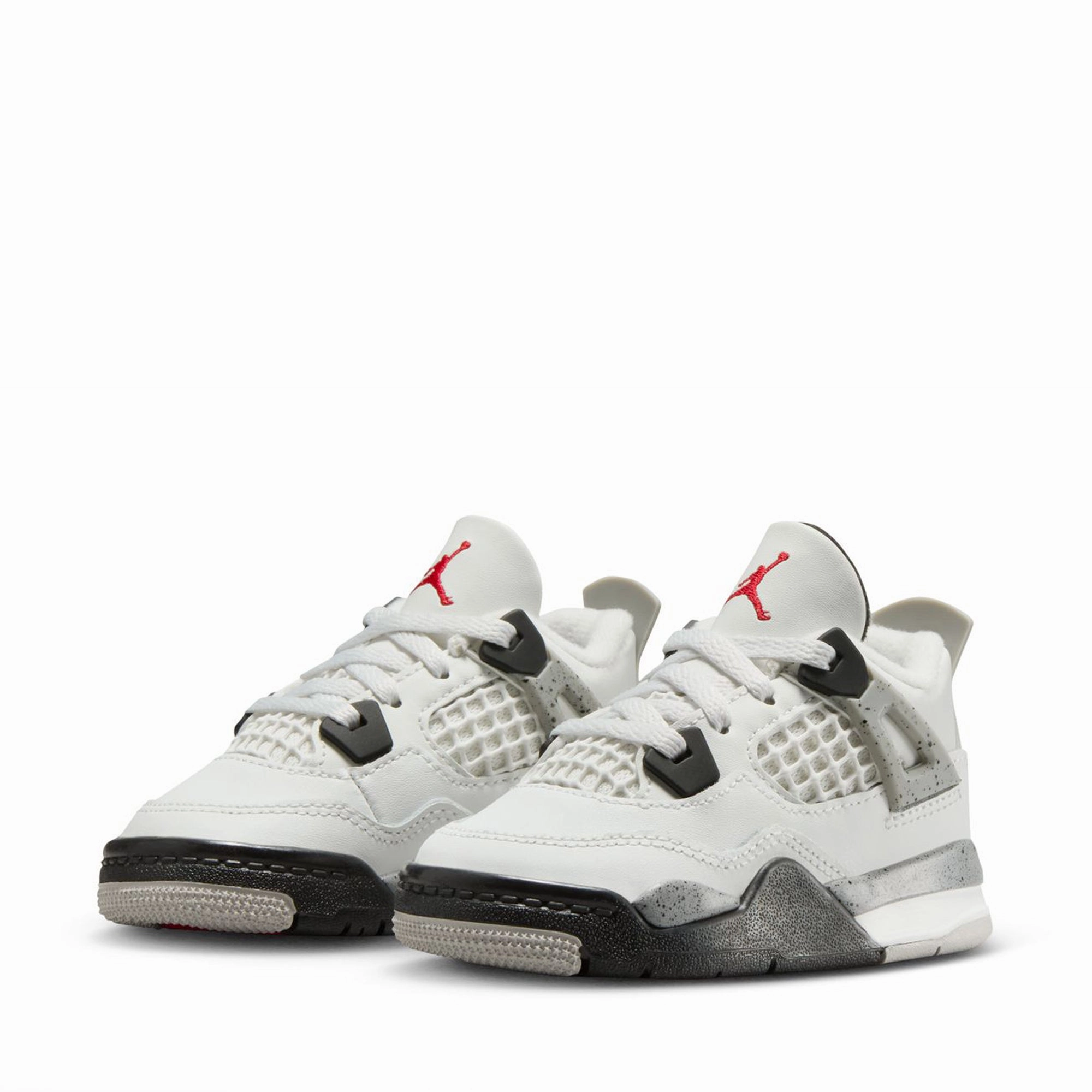 Jordan 4 Retro 'White Cement' (TD) - Summit White/Fire Red Air Jordan Basketball Shoes for Performance