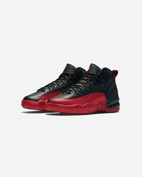 JORDAN GS AJ 12 RETRO - BLACK/ VARSITYRED Jordan athletic shoes for men