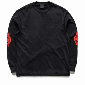 Jordan Rare Air L/S Tee - Black/Chile Red Air Jordan signature sneakers