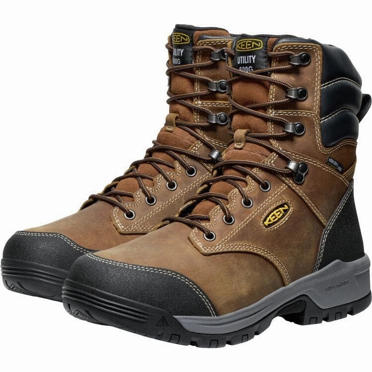 KEEN EVANSTON 8" INSULATED WATRPROOF SOFT TOE BOOT MEN'S MEDIUM AND WIDE Keen Work safety-focused work boots