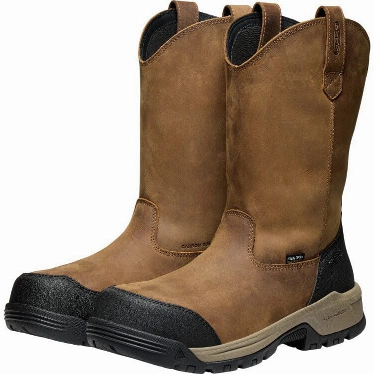 KEEN EVANSTON PULL-ON WATERPROOF (CARBON TOE) MEN'S MEDIUM AND WIDE Keen Work safety-focused work boots