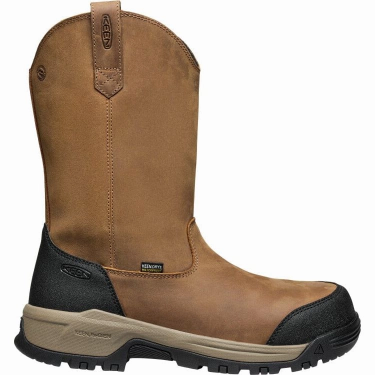KEEN EVANSTON PULL-ON WATERPROOF (CARBON TOE) MEN'S MEDIUM AND WIDE Keen Work safety-focused work boots