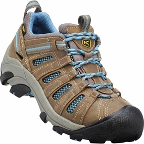 KEEN VOYAGEUR WOMEN'S BRINDLE/ALASKAN BLUE Keen waterproof hiking shoes for trails