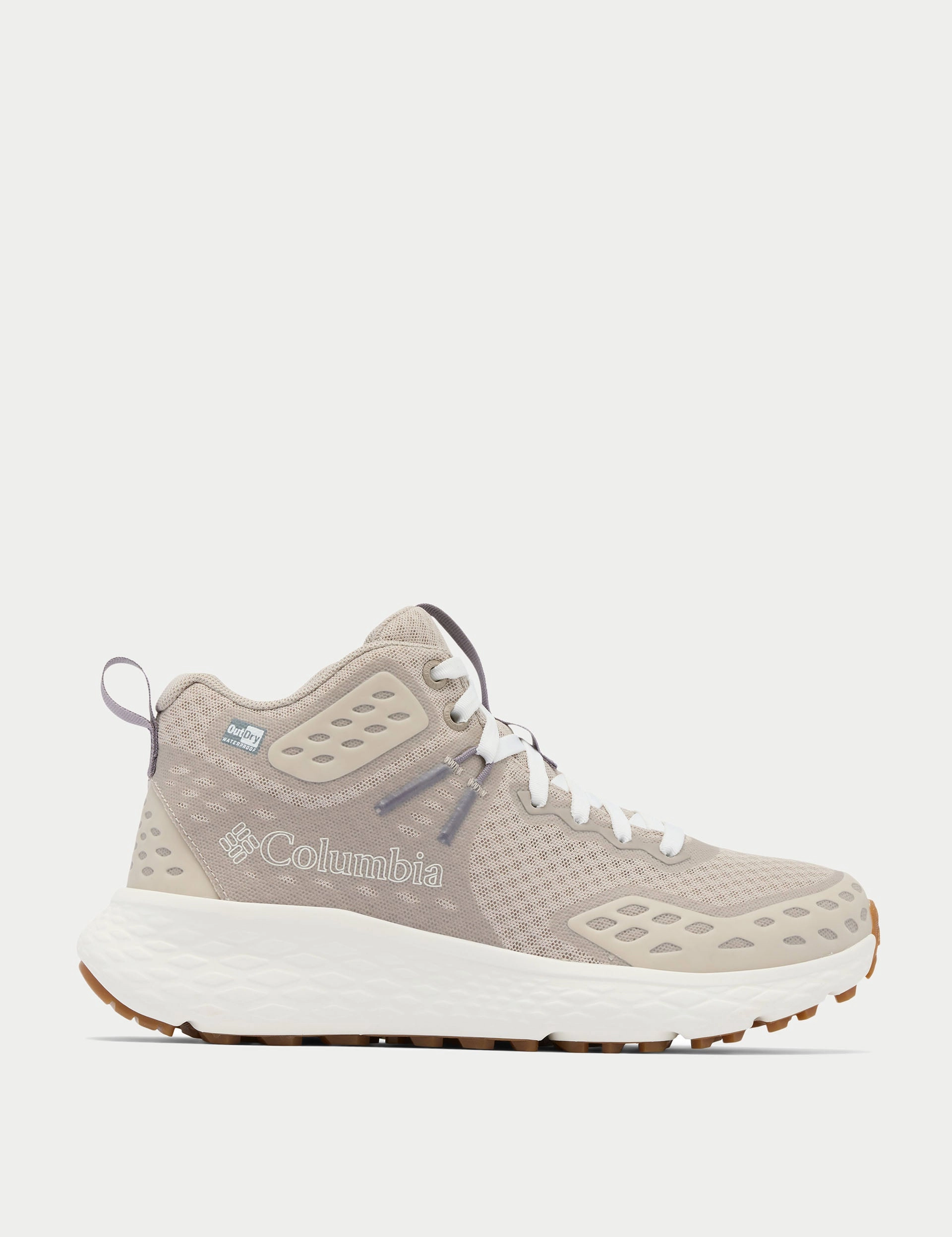 Konos TRS OutDry Mid Hiking Shoe - Soft Taupe/Granite Purple Columbia waterproof hiking shoes for rough trails