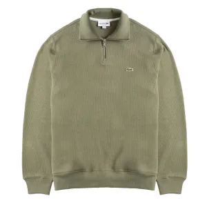 Lacoste Half Zip Sweatshirt Khaki Green Lacoste Clothing