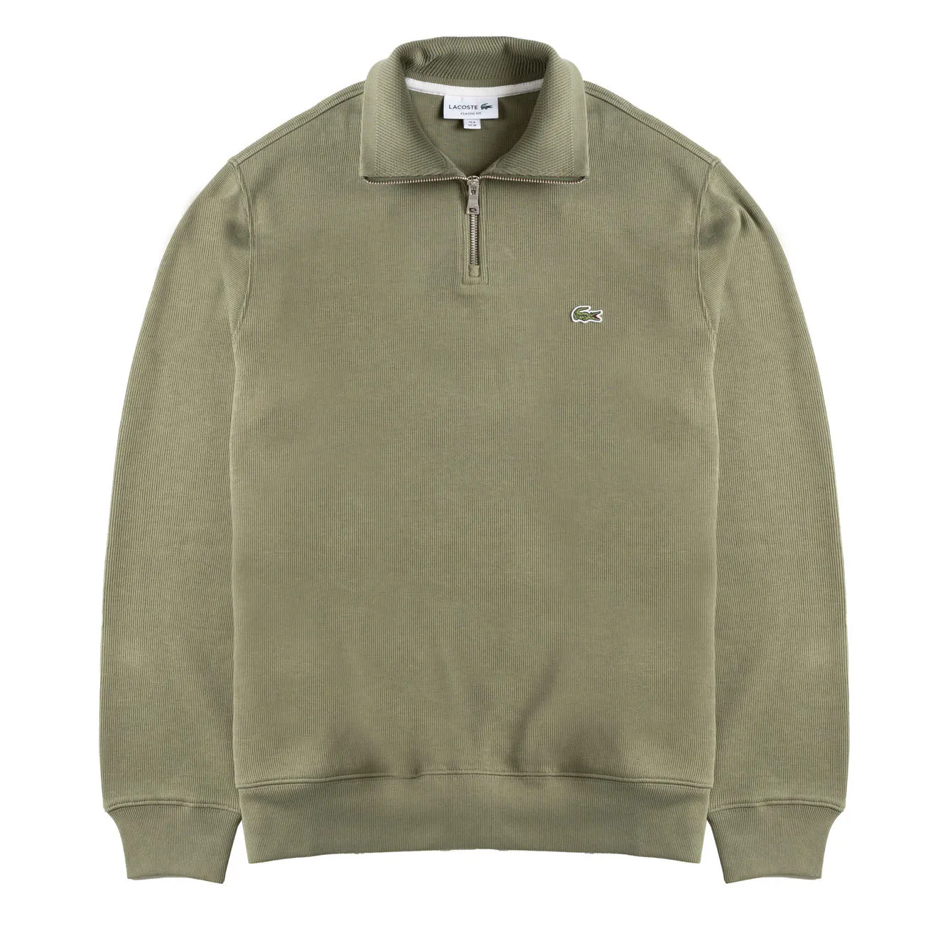 Lacoste Half Zip Sweatshirt Khaki Green Lacoste Clothing
