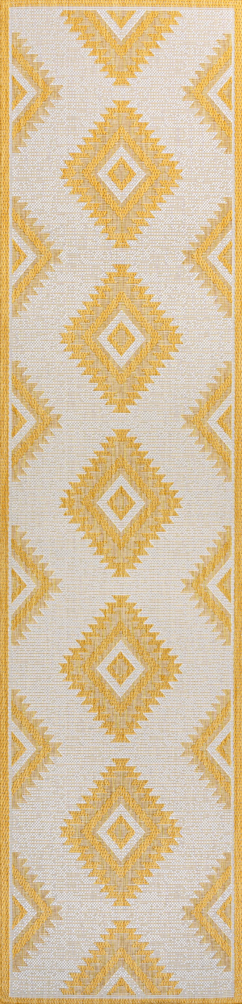 Lior Geometric Moroccan Diamond 2 ft. x 8 ft. Indoor/Outdoor Runner Rug Jonathan Y Home