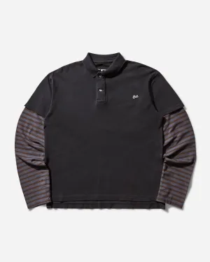 Men's Double Sleeve Polo T-Shirt Black