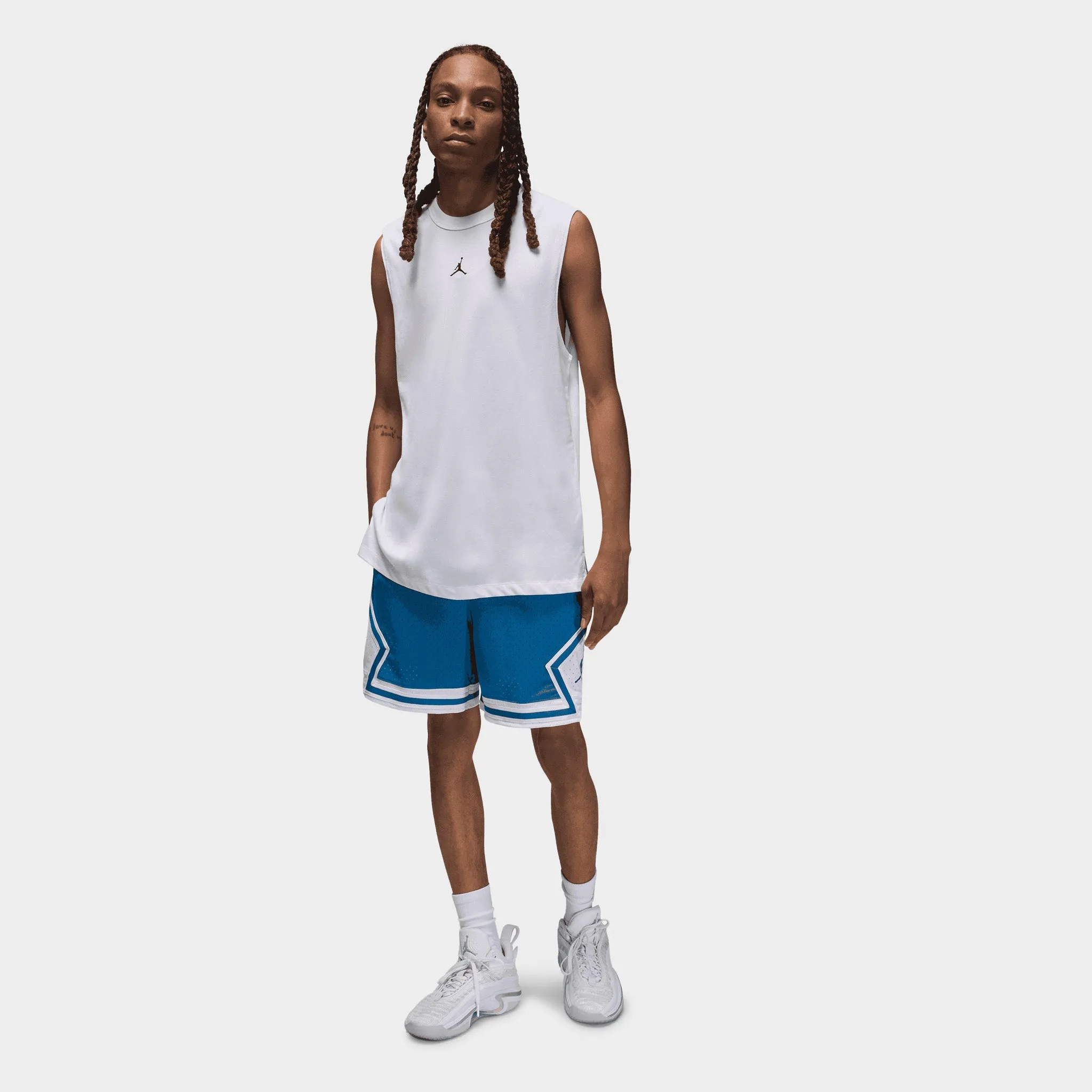 Mens Jordan Jordan Sport Dri-FIT Sleeveless T-Shirt White / Black