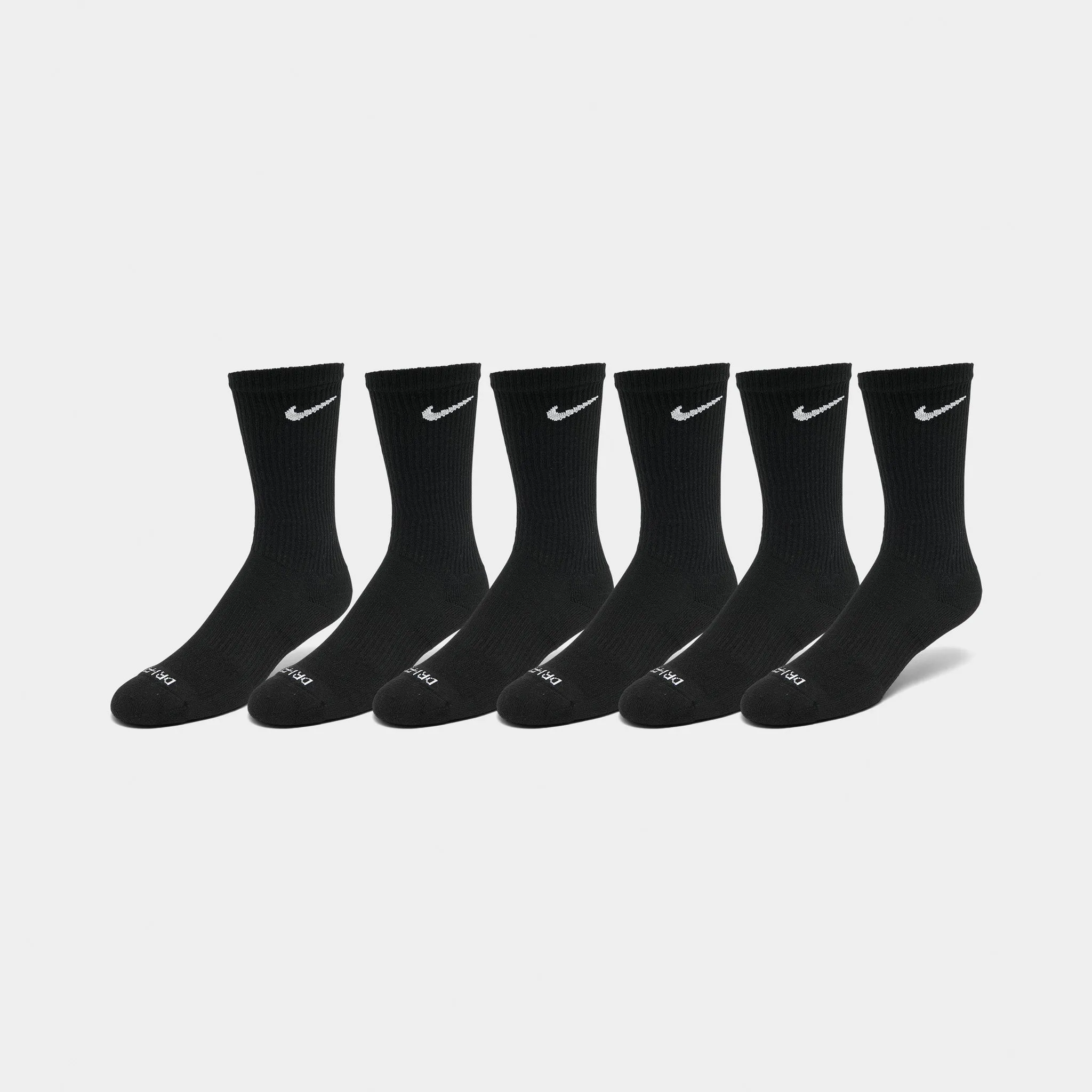 Mens Nike Nike Everyday Plus Cushioned Training Crew Socks (6 Pack) Black / White