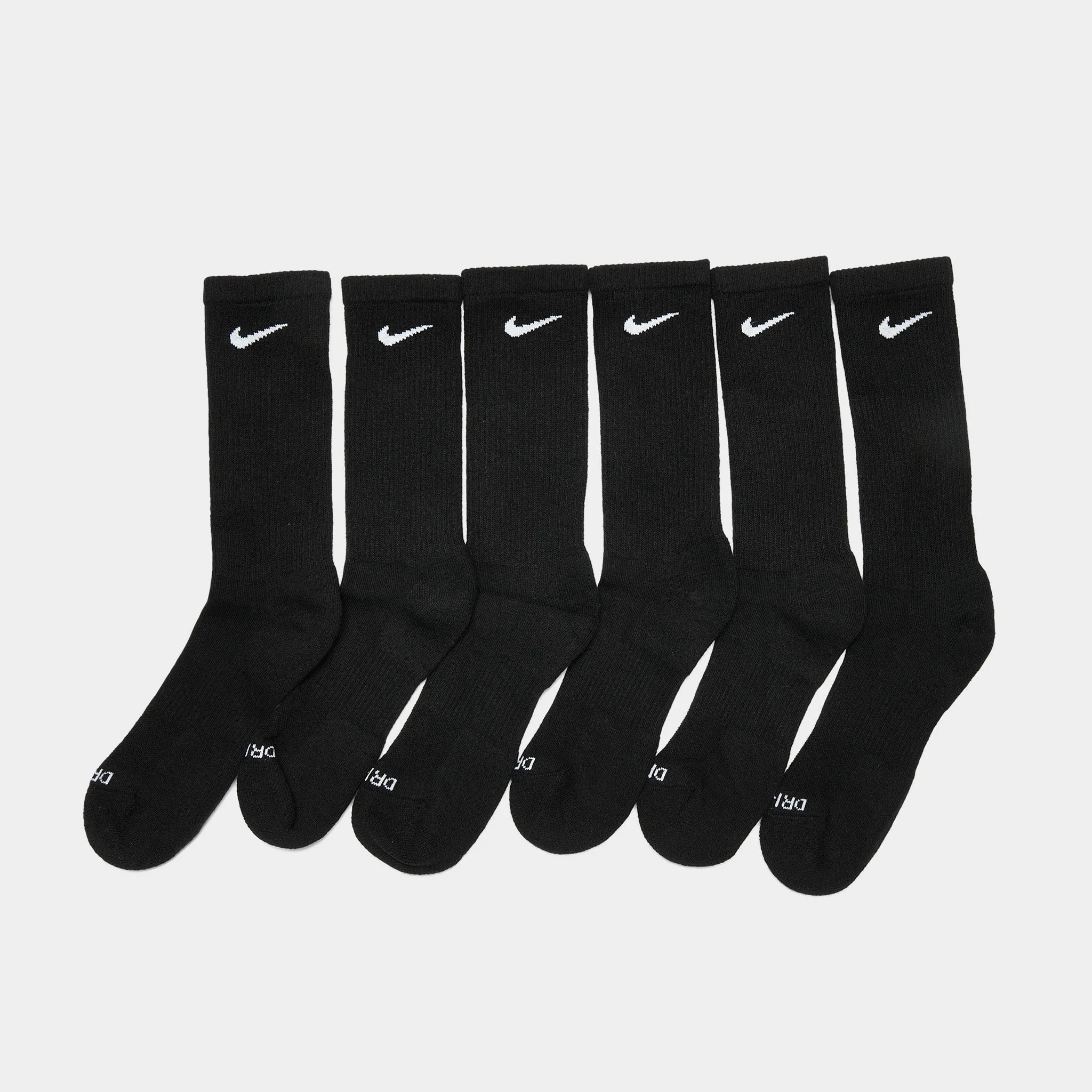 Mens Nike Nike Everyday Plus Cushioned Training Crew Socks (6 Pack) Black / White