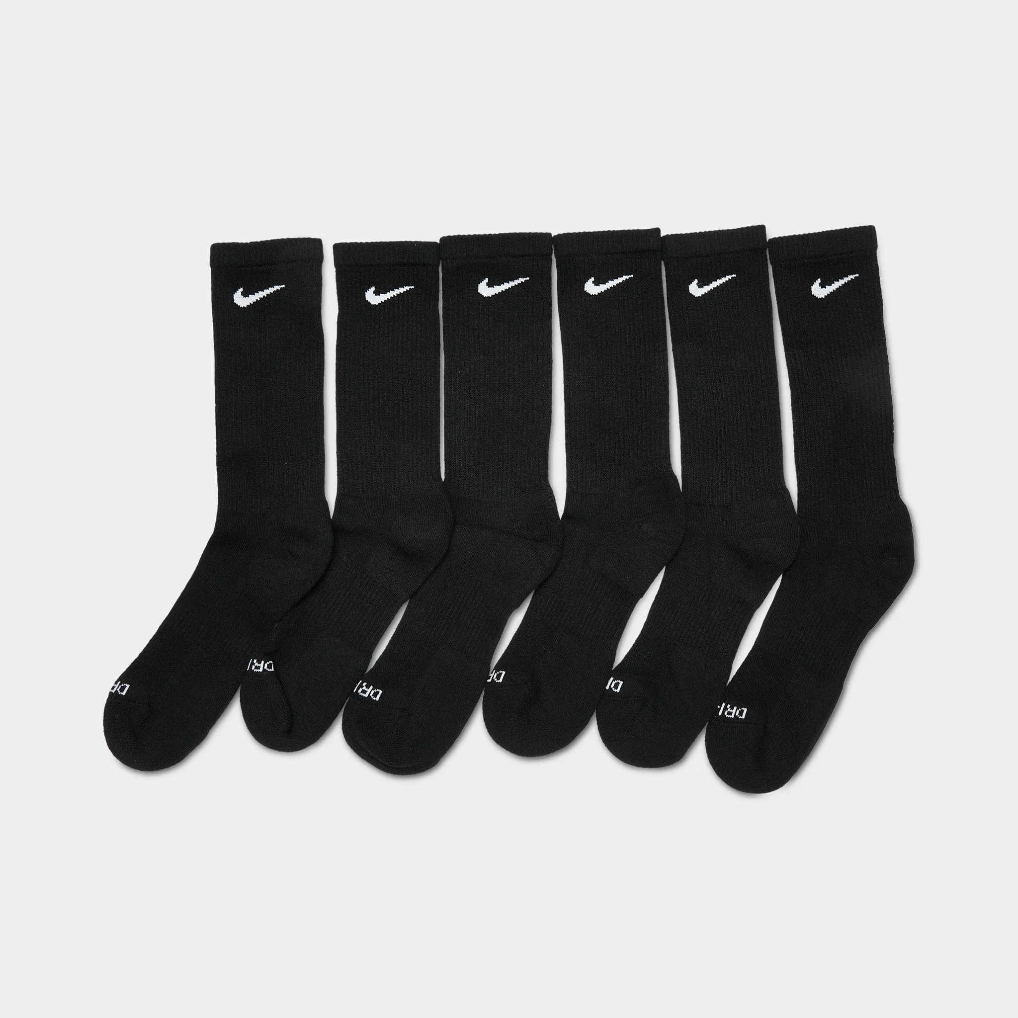 Mens Nike Nike Everyday Plus Cushioned Training Crew Socks (6 Pack) Black / White