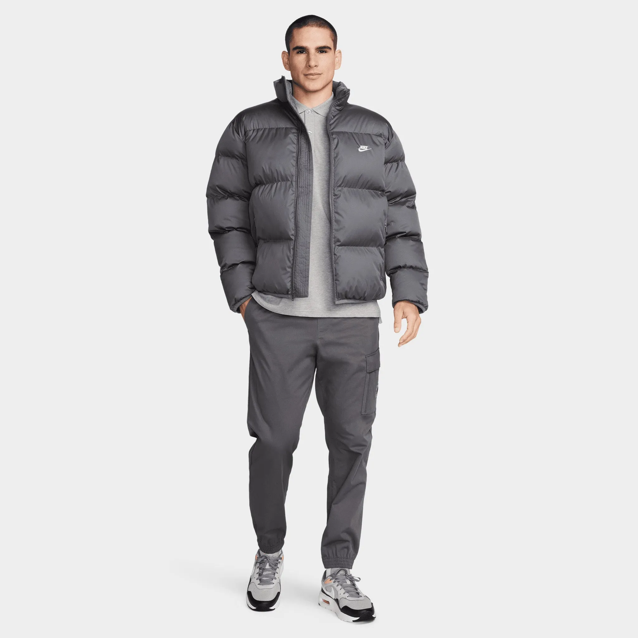 Mens Nike Nike Sportswear Club Puffer Jacket Iron Grey / White