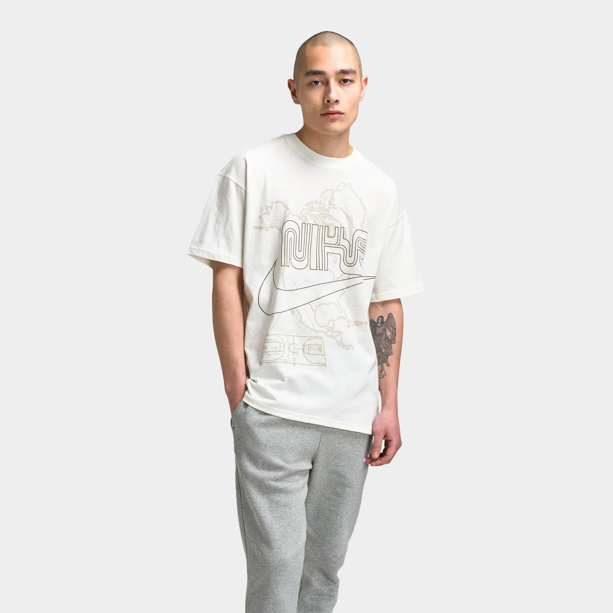 Mens Nike Nike Sportswear Max90 T-Shirt Sail / Khaki - Pink Foam
