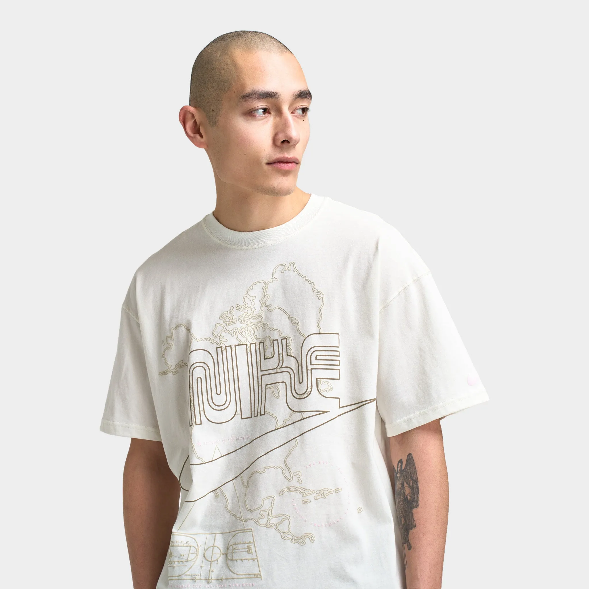 Mens Nike Nike Sportswear Max90 T-Shirt Sail / Khaki - Pink Foam