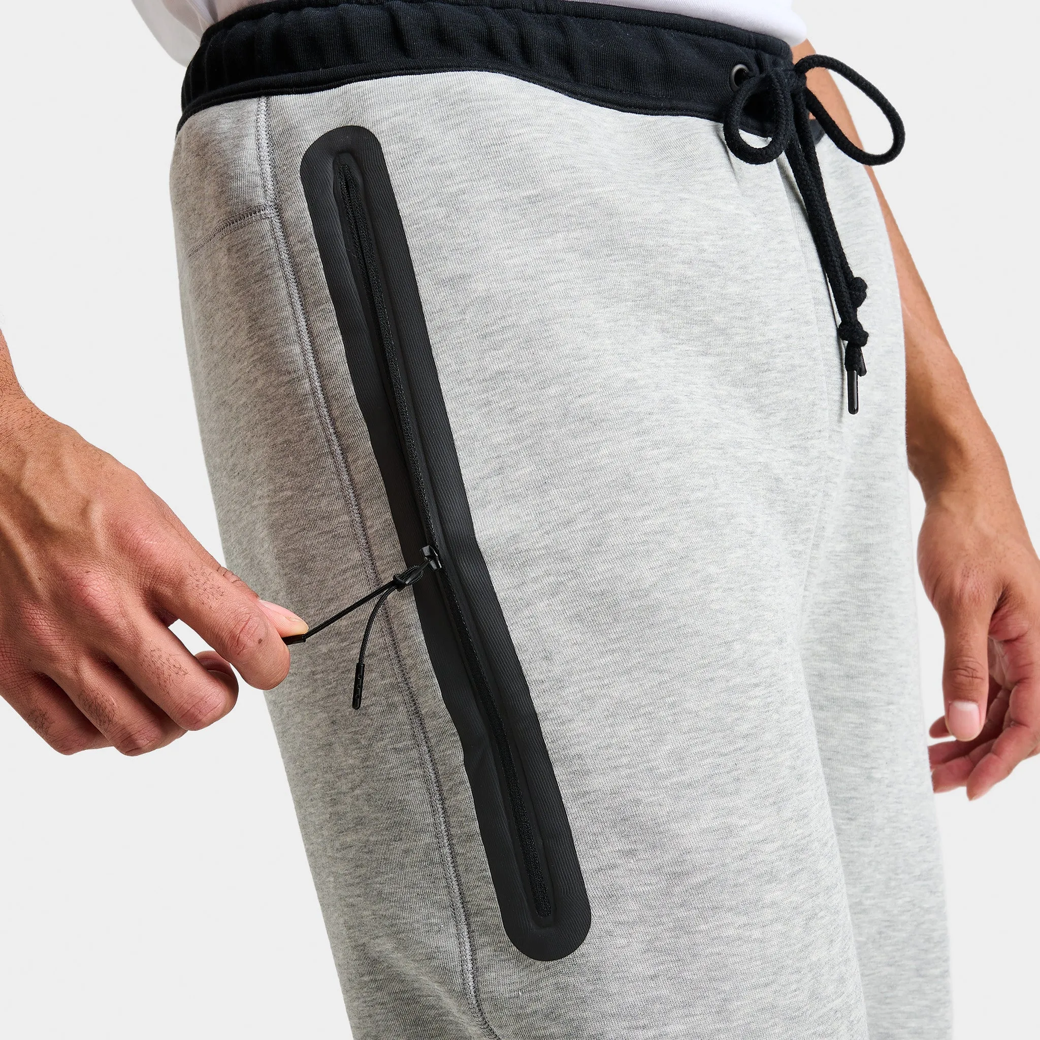 Mens Nike Nike Sportswear Tech Fleece Slim Fit Joggers Dark Grey Heather / Black - White