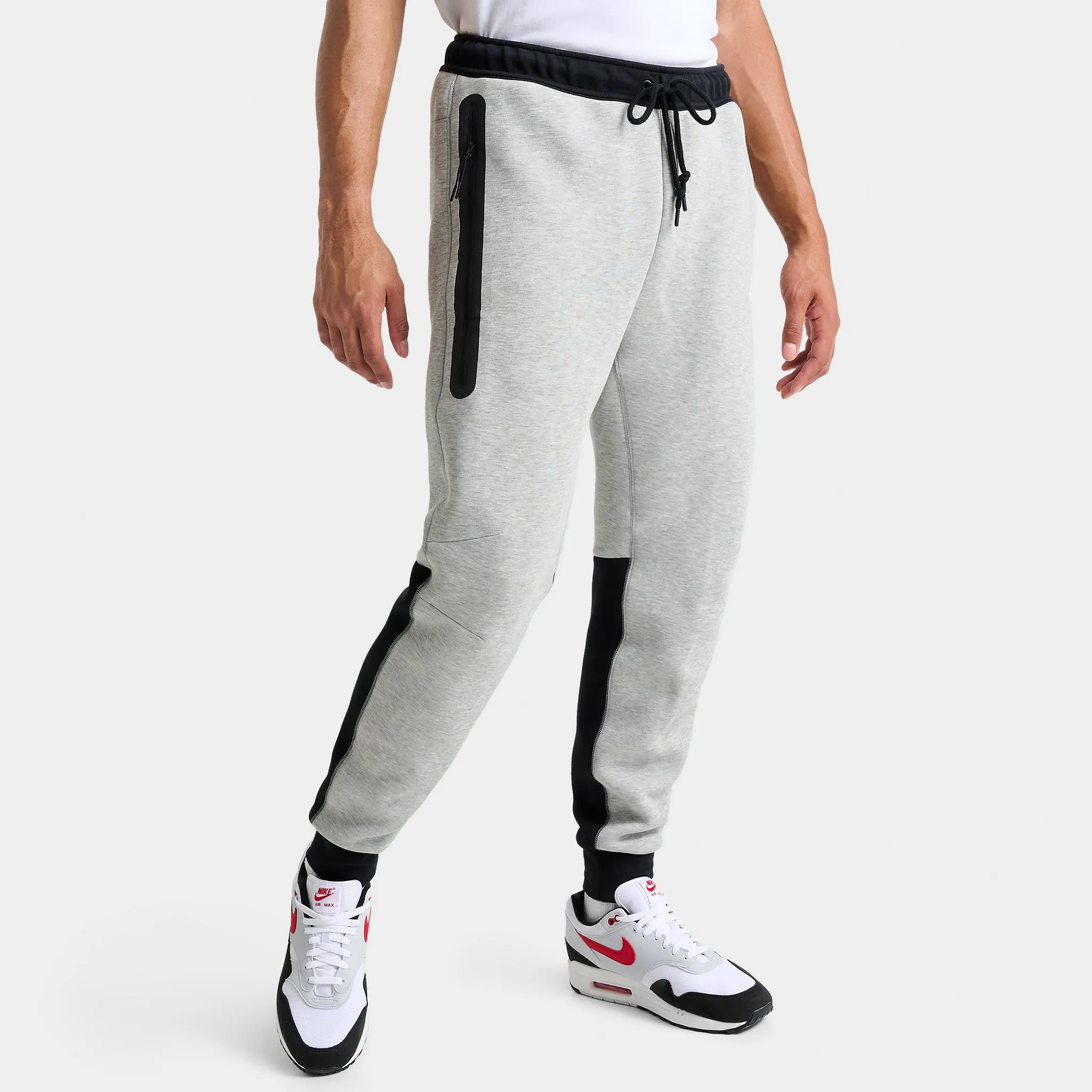 Mens Nike Nike Sportswear Tech Fleece Slim Fit Joggers Dark Grey Heather / Black - White