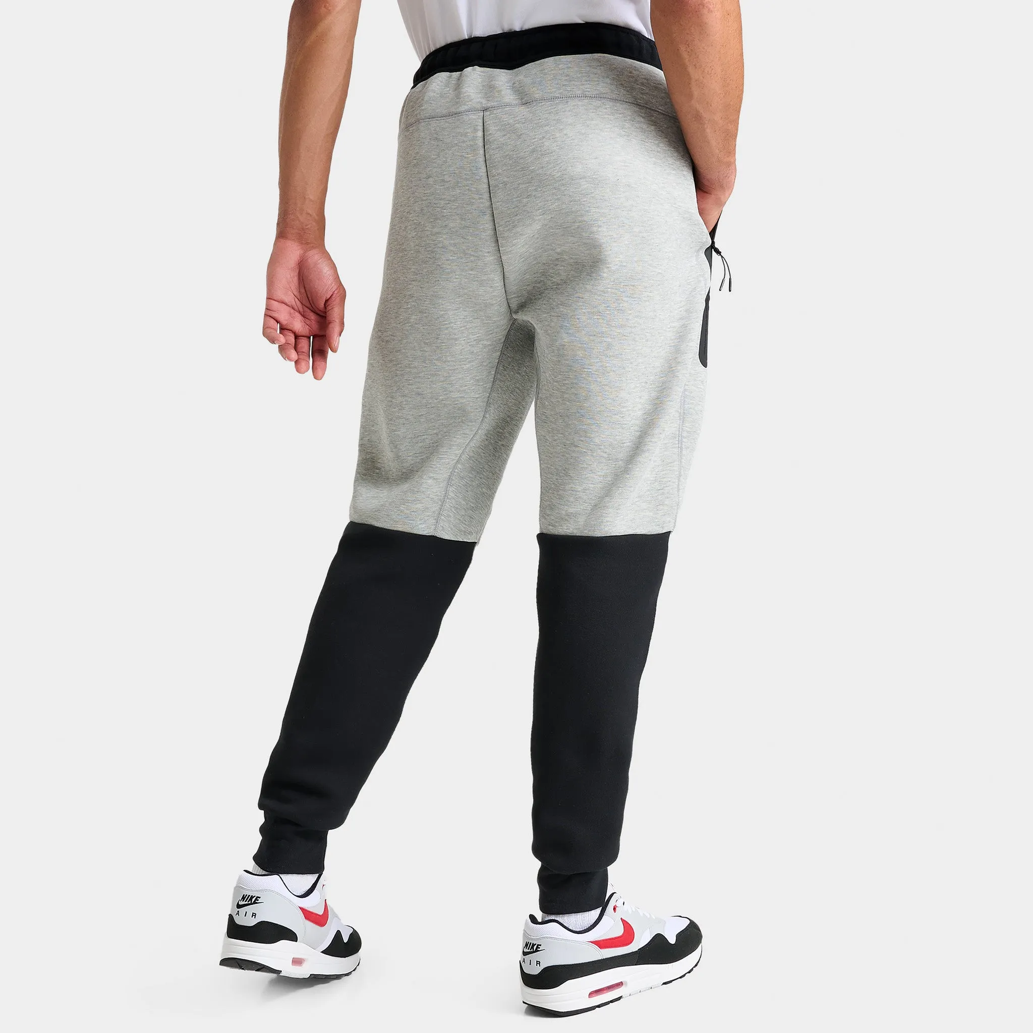 Mens Nike Nike Sportswear Tech Fleece Slim Fit Joggers Dark Grey Heather / Black - White