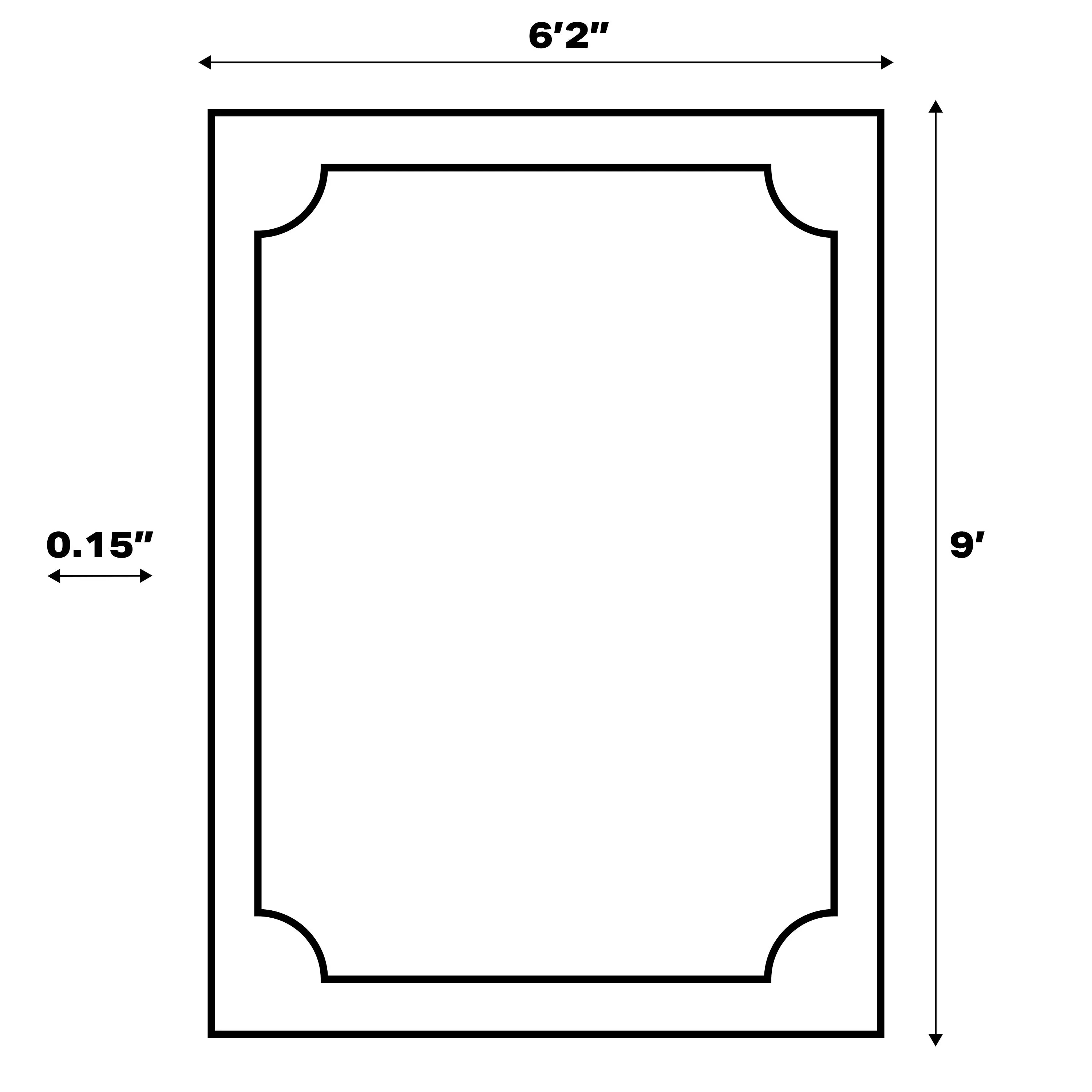 Miles Modern Minimalist Radius Corner Solid Indoor/Outdoor Shaped Area Rug Jonathan Y Home