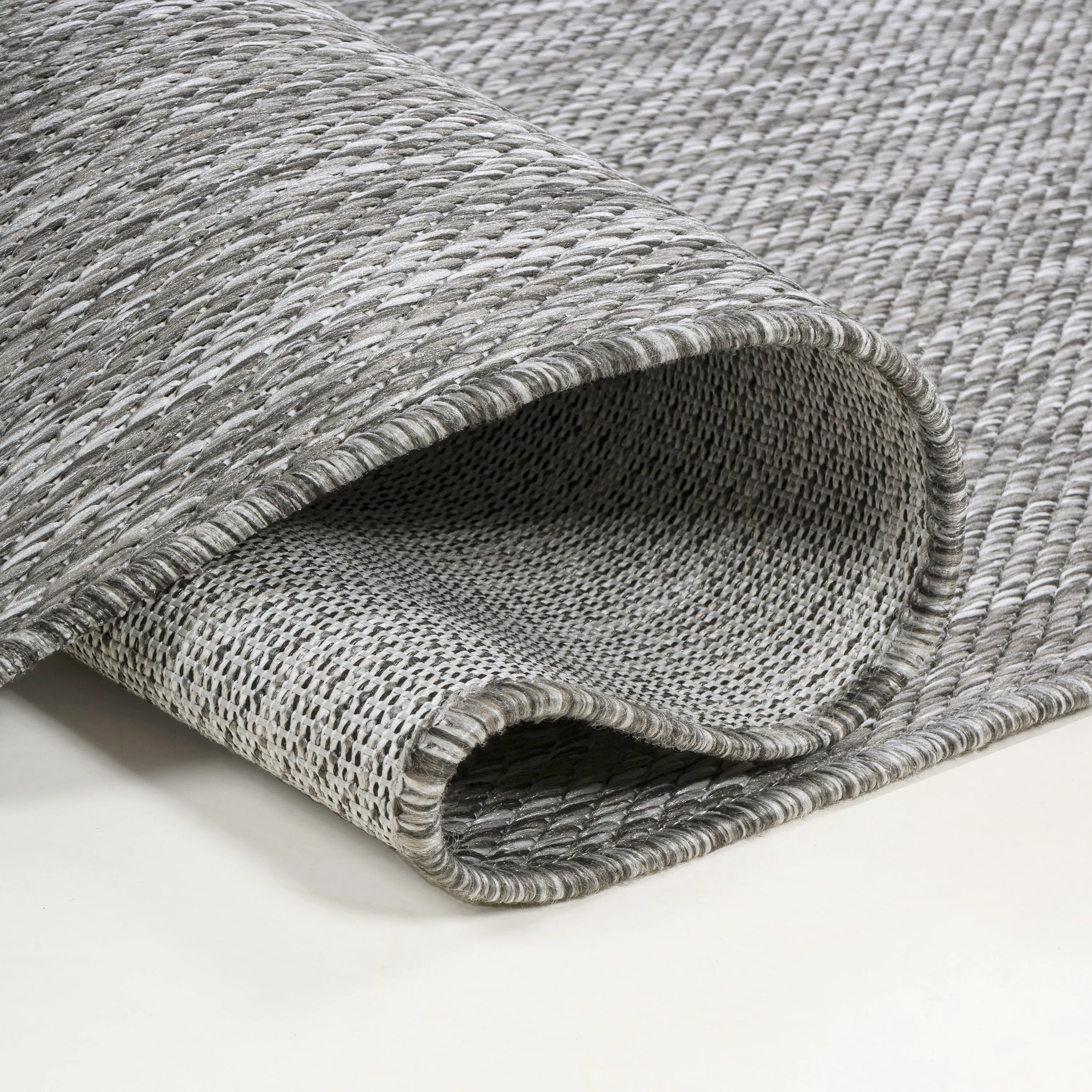 Miles Modern Minimalist Radius Corner Solid Indoor/Outdoor Shaped Area Rug Jonathan Y Home