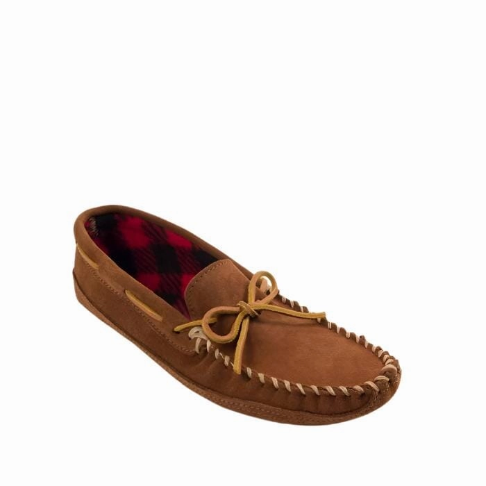 MINNETONKA DOUBLE BOTTOM FLEECE MEN'S Minnetonka moccasins with soft suede