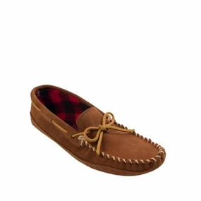 MINNETONKA DOUBLE BOTTOM FLEECE MEN'S Minnetonka moccasins with soft suede