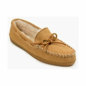 MINNETONKA PILE LINED HARDSOLE SLIPPER WOMEN'S MEDIUM AND WIDE Minnetonka moccasins with soft suede