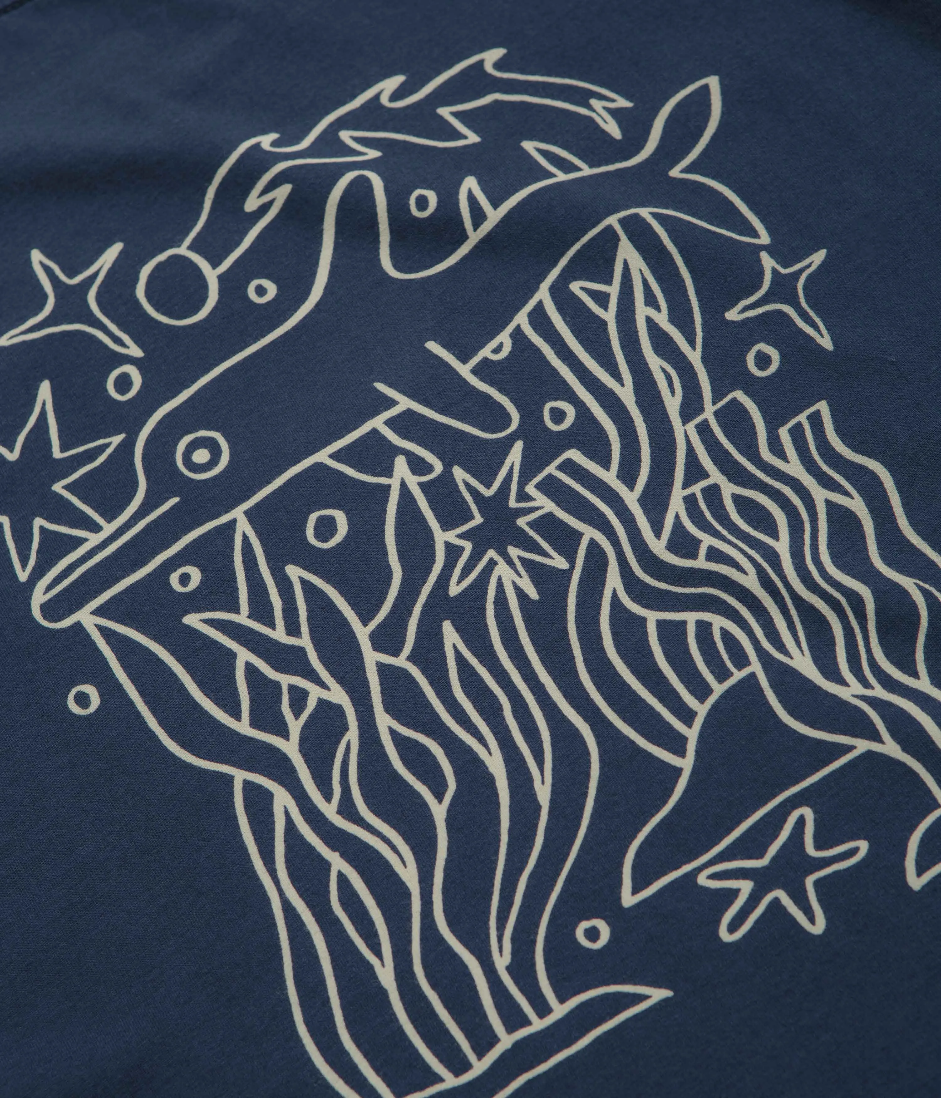Mollusk New Dolphin Energy T-Shirt - Navy Indigo Mollusk Clothing